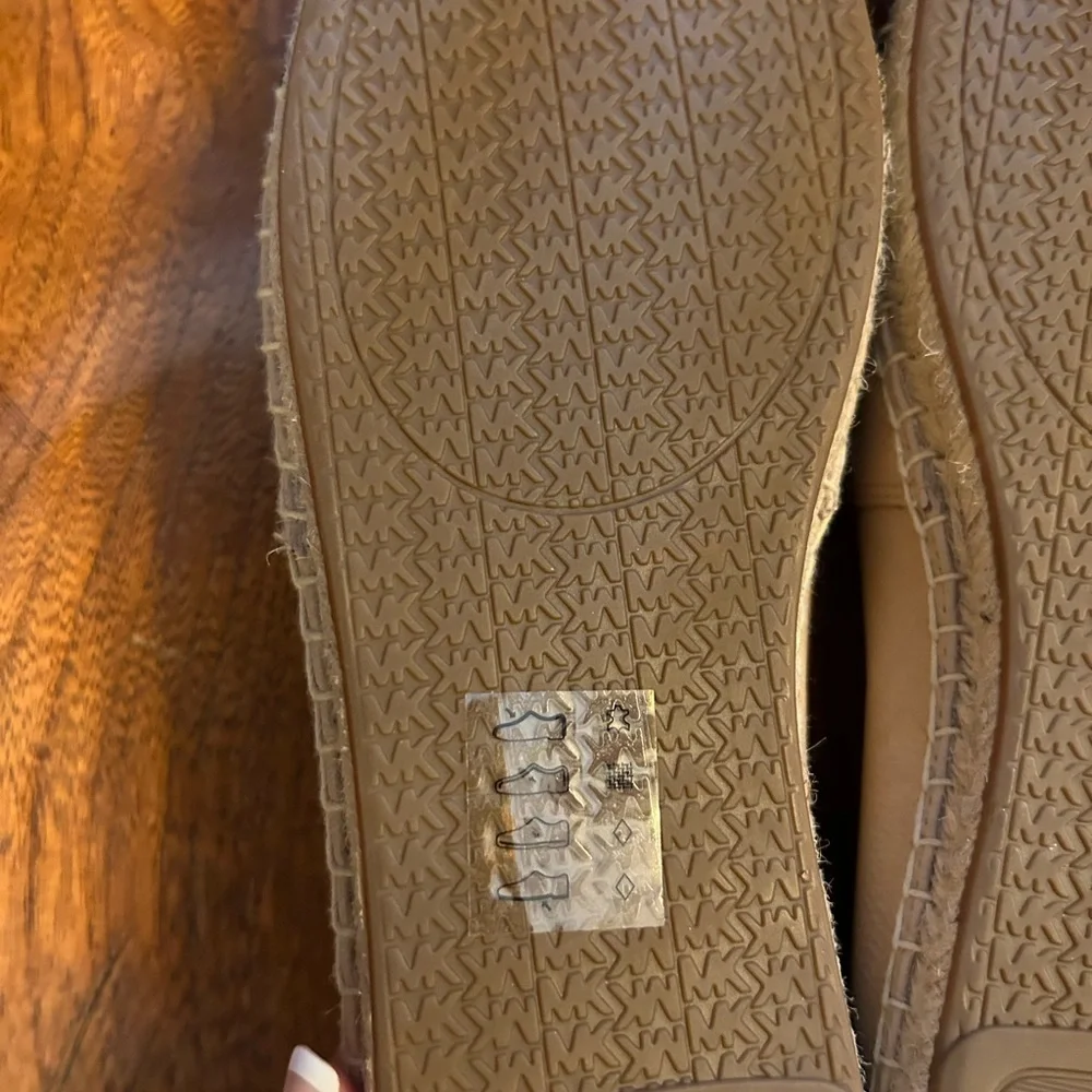 Michael Kors Pink & Black Leather Kendrick Toe Cap Espadrilles Slip On S…